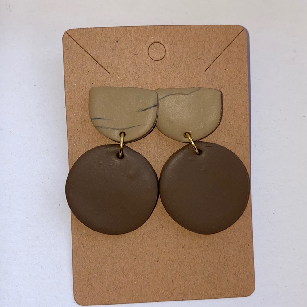 Earth tone colors clay earrings NEW